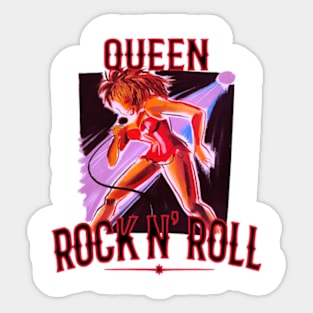 queen  rock n roll Sticker